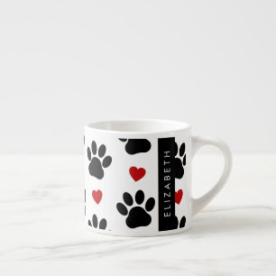 Tasse Expresso Motif De Pâtes, Pâtes Noires, Coeurs Rouges, Votre