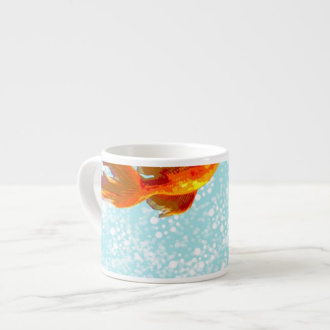 Tasse Expresso motif de poisson d'or (Devant gauche)