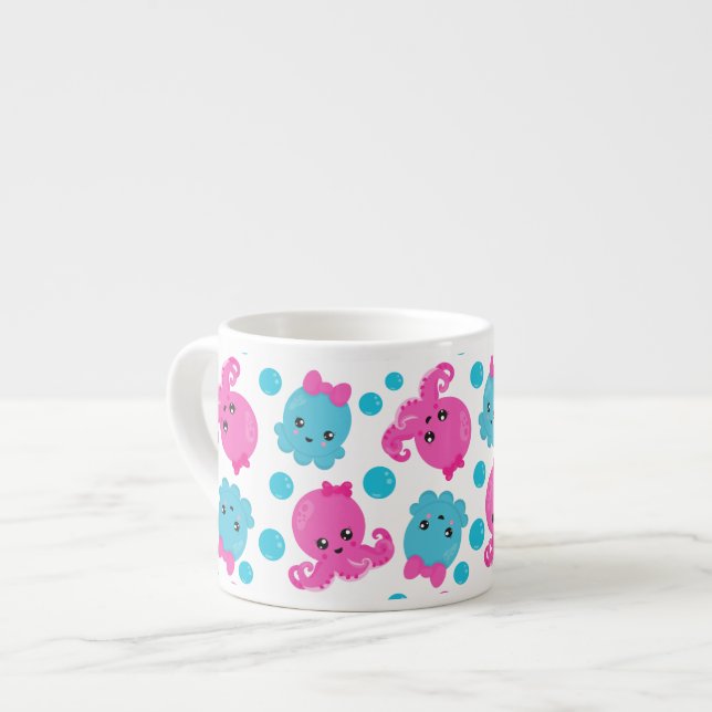 Tasse Expresso Motif de poulpe, poulpe mignonne, Animaux de mer (Devant gauche)
