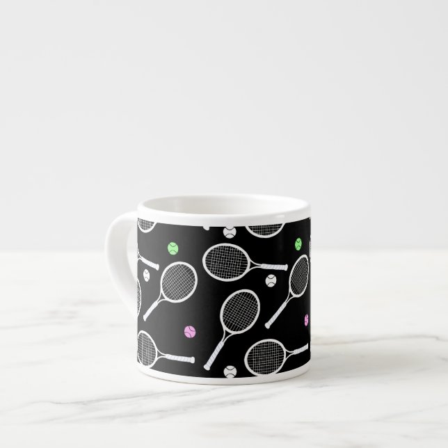 Tasse Expresso Motif de raquette de tennis (Devant gauche)