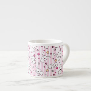 Tasse Expresso motif de rayures de kawaii