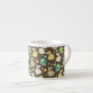 Tasse Expresso motif de ressort avec des oeufs de pâques, oiseau