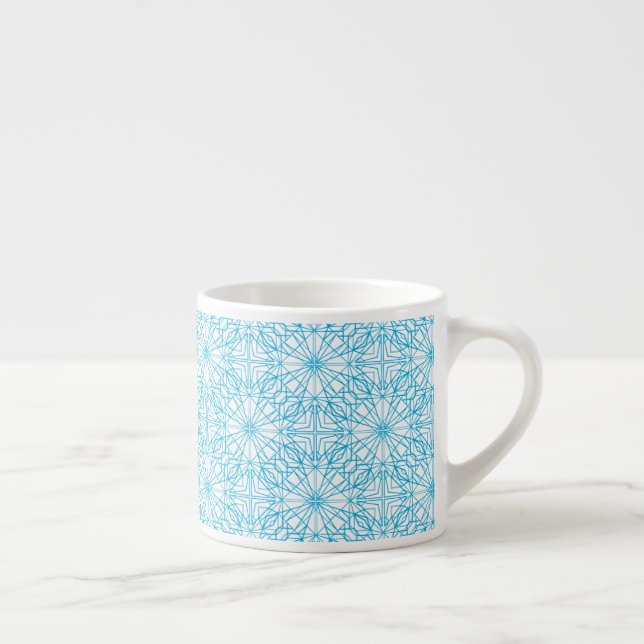 Tasse Expresso Motif de symétrie géométrique bleu clair (Droite)