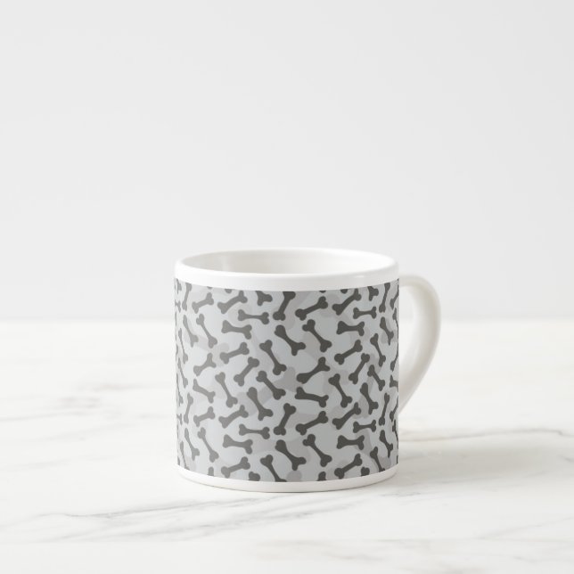 Tasse Expresso Motif de texture osseuse en niveaux de gris (Devant droit)