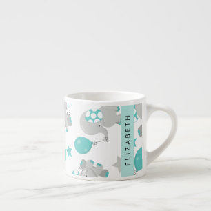 Tasse Expresso Motif D'Eléphants, Eléphants Mignons, Votre Nom