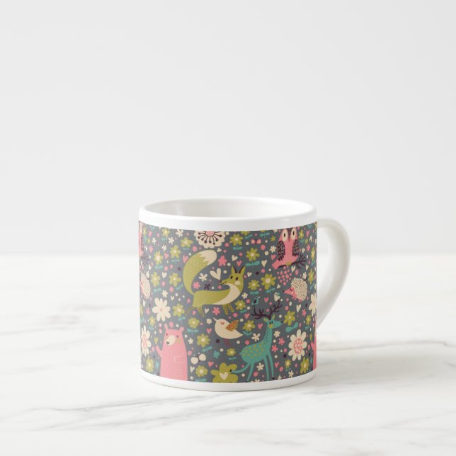 Tasse Expresso Motif des animaux de la forêt (Devant droit)