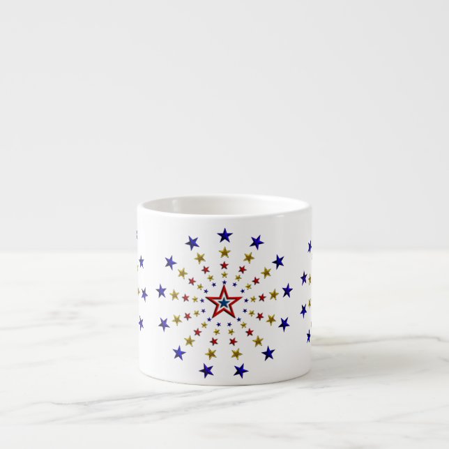 Tasse Expresso Motif des étoiles patriotiques (Devant)
