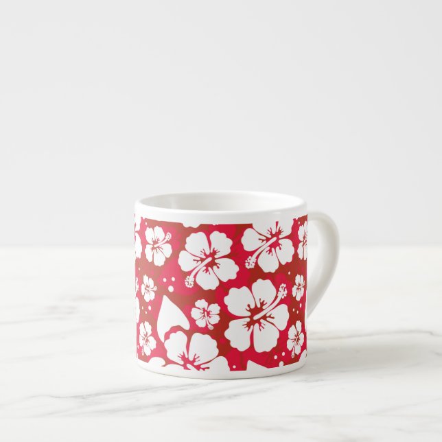 Tasse Expresso Motif des fleurs d'Hibiscus (Devant droit)