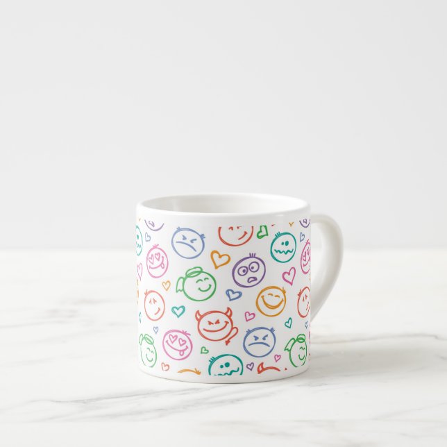 Tasse Expresso motif des sourires (Devant droit)