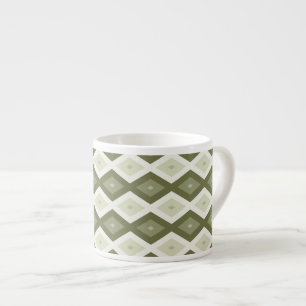Tasse Expresso Motif diamant vert olive