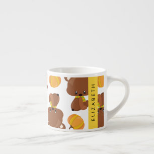 Tasse Expresso Motif D'Ours, Mignons Ours, Citrouille, Votre Nom