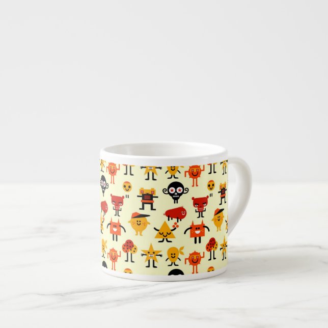 Tasse Expresso Motif drôle de monstres (Devant droit)