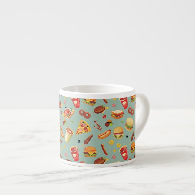 Tasse Expresso Motif élégant d'aliments de préparation rapide (Devant droit)