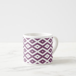 Tasse Expresso Motif en diamant blanc et mauve
