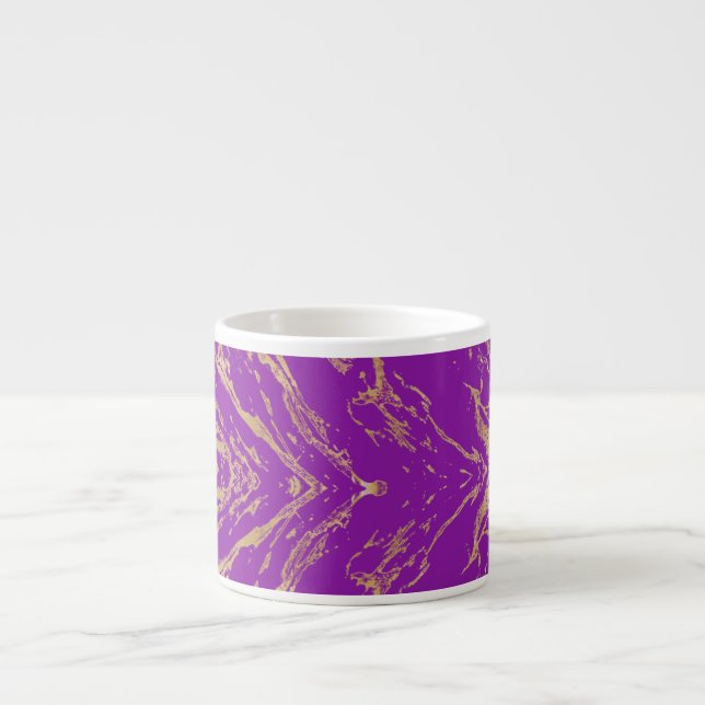 Tasse Expresso Motif en marbre doré élégant (Devant)