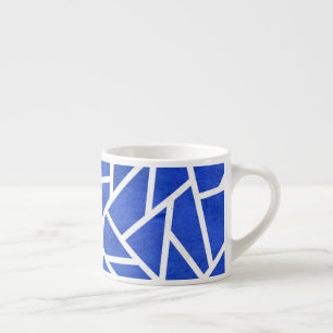 Tasse Expresso Motif en mosaïque bleue et blanche