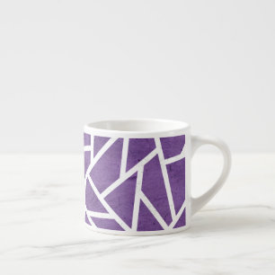 Tasse Expresso Motif en mosaïque violette et blanche