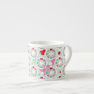 Tasse Expresso motif en pastel d'arrière - plan de hibou de fleu