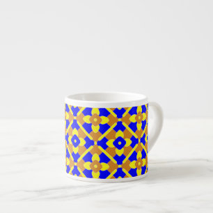 Tasse Expresso Motif espagnol jaune bleu orange de tuile de style