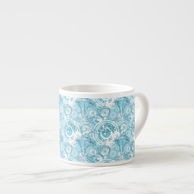 Tasse Expresso motif exotique d'océan (Devant droit)