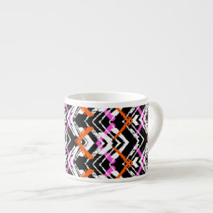 Tasse Expresso Motif Flèche De Main Noire, Orange Et Rose