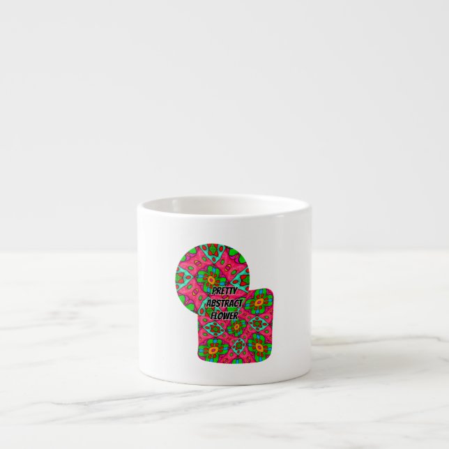 Tasse Expresso Motif Fleurs Abstraites uniques (Devant)