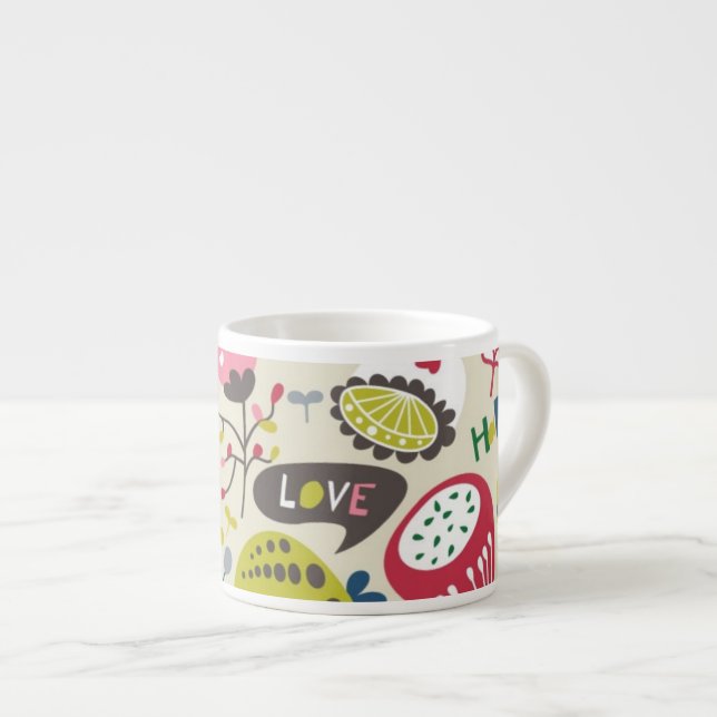 Tasse Expresso Motif floral 11 (Devant droit)