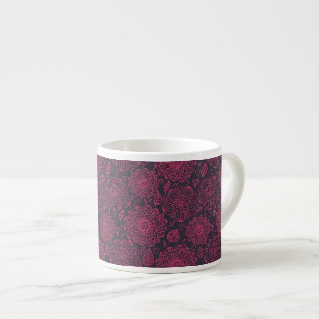 Tasse Expresso Motif floral 5 (Devant droit)