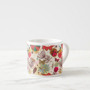 Tasse Expresso Motif floral dans le rétro style 4