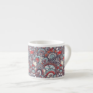 Tasse Expresso Motif floral de griffonnage de Paisley