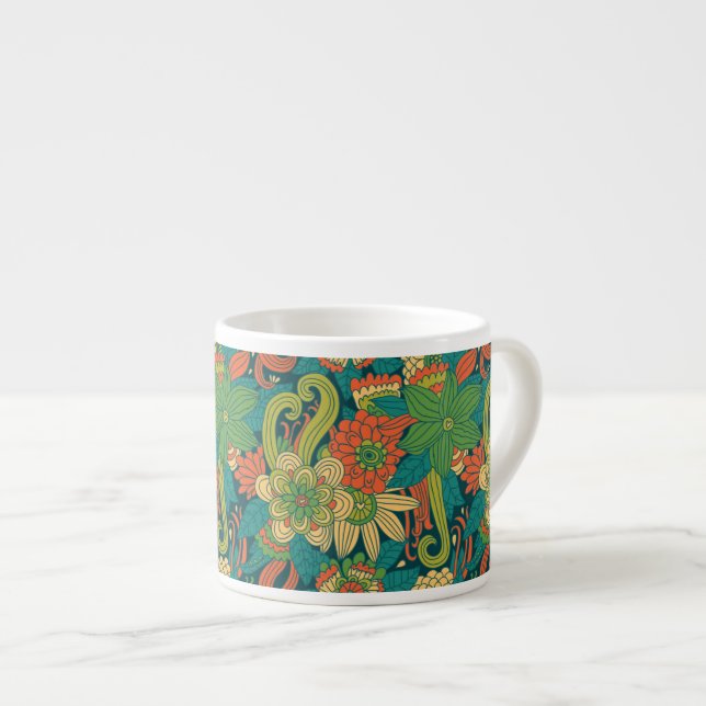 Tasse Expresso Motif floral d'été (Devant droit)