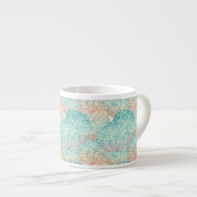 Tasse Expresso Motif Floral Doodle Multicolor (Devant droit)
