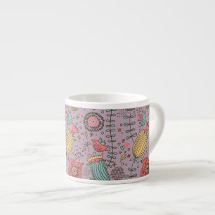Tasse Expresso Motif floral élégant avec des fleurs