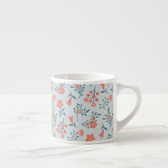 Tasse Expresso Motif floral Prairie de corail (Droite)