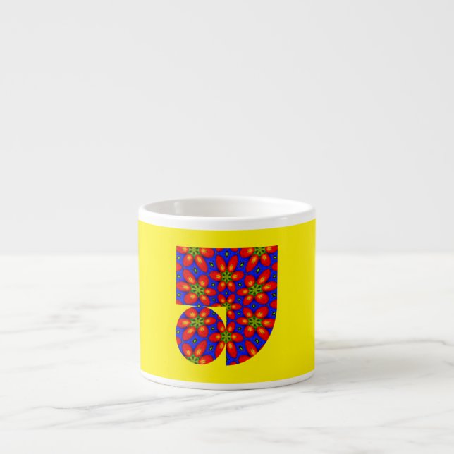Tasse Expresso Motif Floral Rouge mou (Devant)
