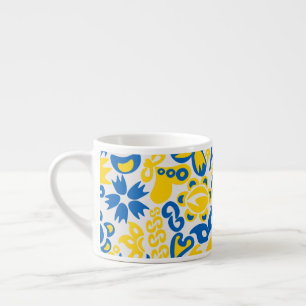 Tasse Expresso Motif folklorique aux couleurs du drapeau ukrainie
