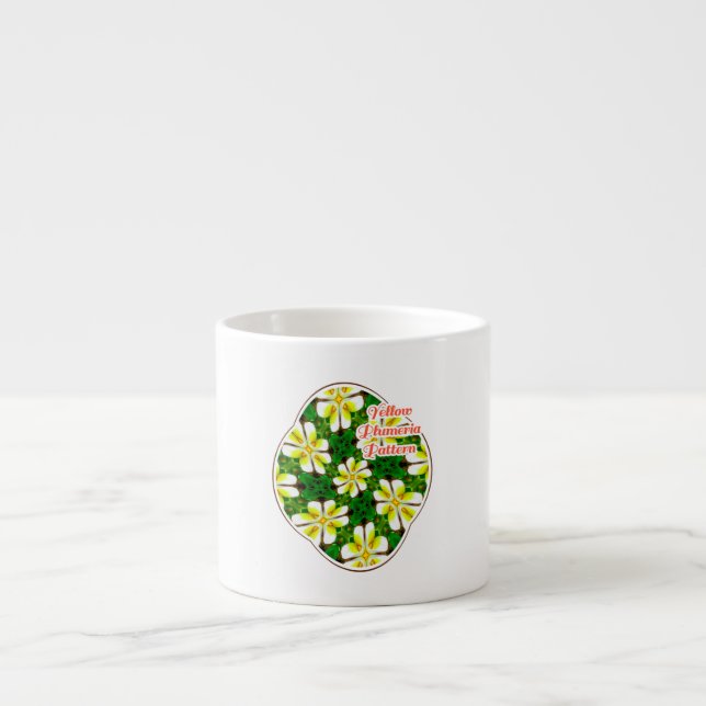 Tasse Expresso Motif frangipanier jaune (Devant)