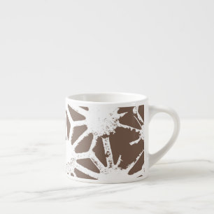 Tasse Expresso motif géométrique Brown et blanc