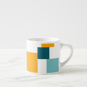 Tasse Expresso Motif géométrique carré coloré, moderne et ludique