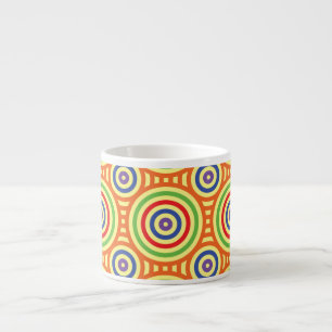 Tasse Expresso motif géométrique circulaire rétro des années 60