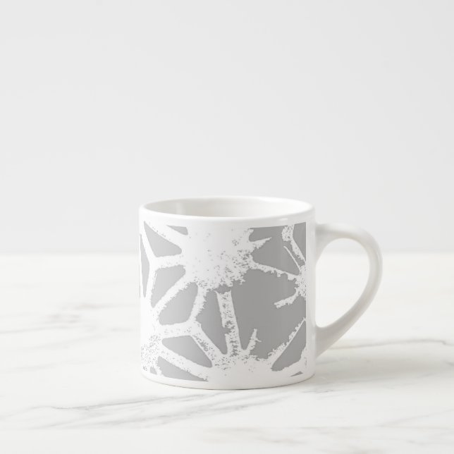 Tasse Expresso Motif géométrique gris et blanc (Droite)