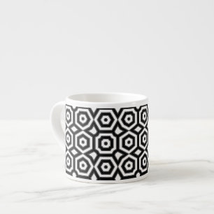 Tasse Expresso Motif géométrique noir et blanc
