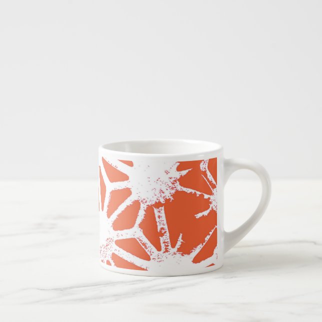Tasse Expresso Motif géométrique orange et blanc (Droite)