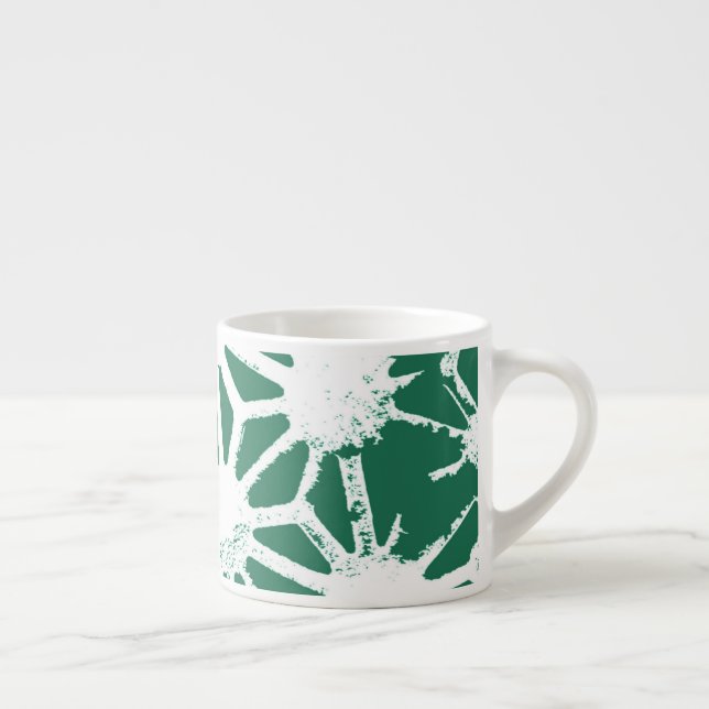 Tasse Expresso Motif géométrique vert et blanc (Droite)