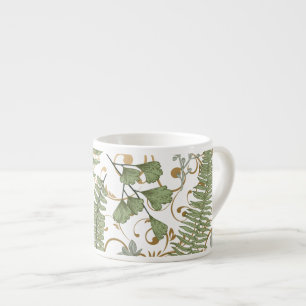 Tasse Expresso Motif Green et Gold Fern