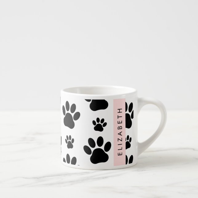Tasse Expresso Motif mâle, Patrouilles de chien, Noir et Blanc, V (Droite)