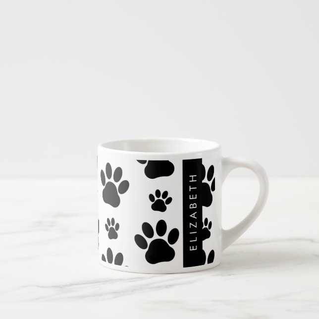 Tasse Expresso Motif mâle, Patrouilles de chien, Noir et Blanc, V (Droite)