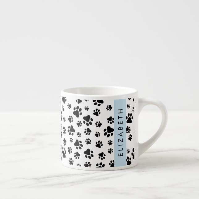 Tasse Expresso Motif mâle, Patrouilles de chien, Noir et Blanc, V (Droite)