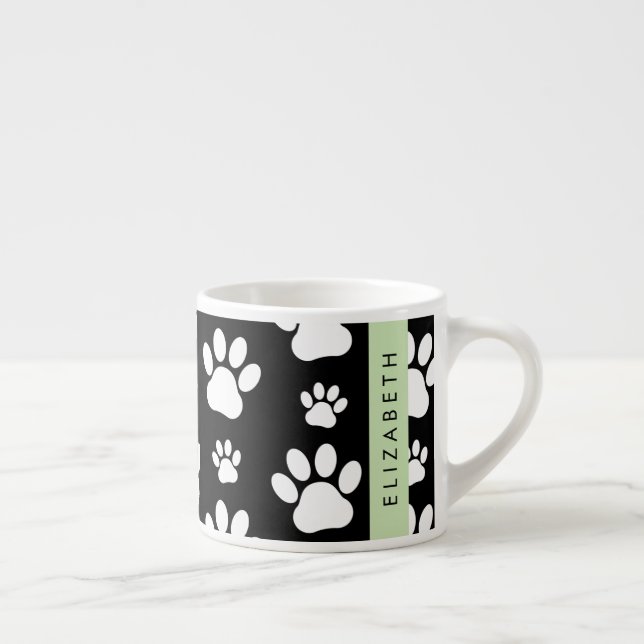 Tasse Expresso Motif mâle, Patrouilles de chien, Noir et Blanc, V (Droite)
