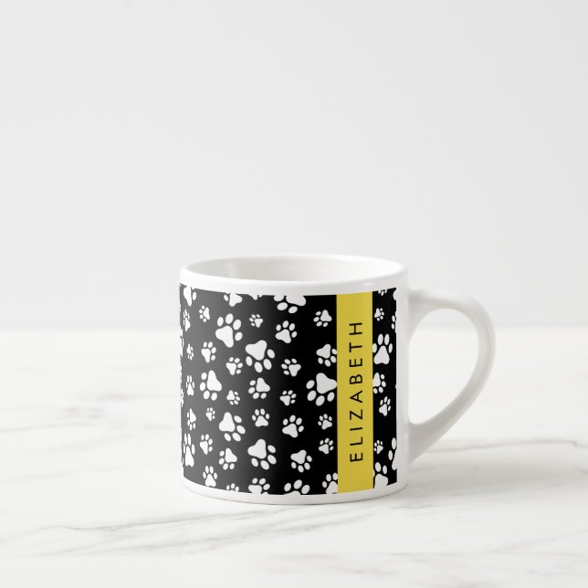 Tasse Expresso Motif mâle, Patrouilles de chien, Noir et Blanc, V (Droite)
